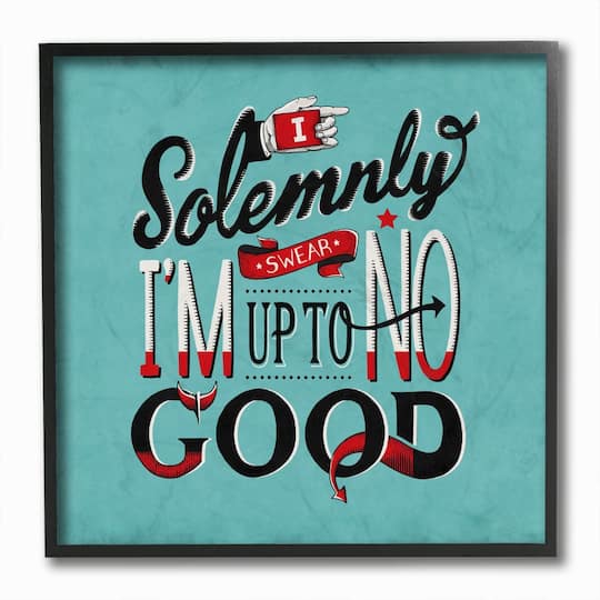 Stupell Industries Up To No Good Comic Wall Accent with Black Frame